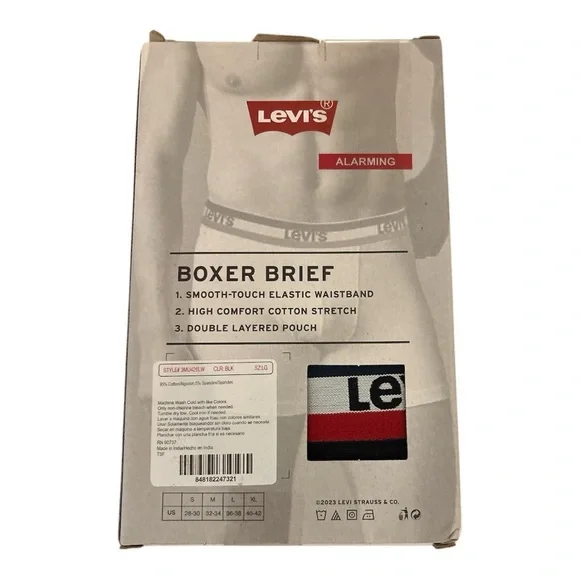 Levi's Black Boxer Briefs - 3 Pack Size Large Brand new in box - Picture 2 of 2